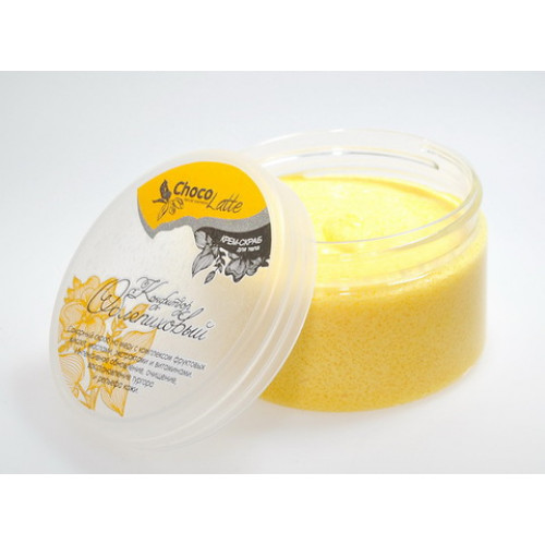 Скраб для тела сахарный на меду   КОНФИТЮР ОБЛЕПИХОВЫЙ   глубокое очищение, увлажнение кожи   280g ТM ChocoLatte